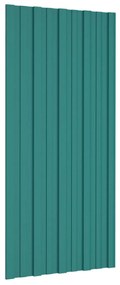 Painéis de telhado 12 pcs 100x45 cm aço galvanizado verde