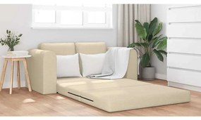 Sofá Cama de Chão 2 em 1 Creme 148x71x83 cm Tecido