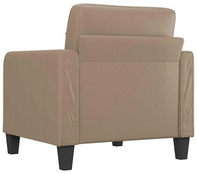 Poltrona 60 cm couro artificial cappuccino