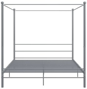 Estrutura de cama com dossel 200x200 cm metal cinzento