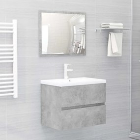 vidaXL 2 pcs conj. móveis casa de banho contraplacado cinzento cimento
