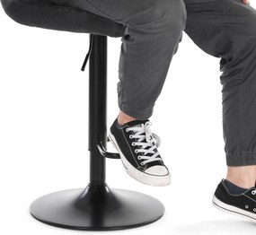Conjunto 2 Bancos de bar 38 x 44,5 x (95-115) cm em veludo pretos