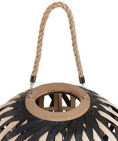 Lanterna de bambu cor natural e preto 37 cm BESAH Beliani