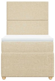Cama com molas/colchão 100x200 cm tecido cor creme