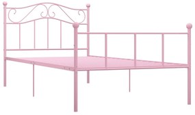 Estrutura de cama 100x200 cm metal rosa