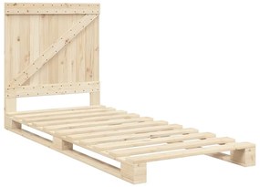 Estrutura de cama com cabeceira 90x200 cm pinho maciço