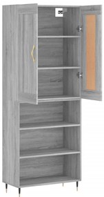 Armário alto 69,5x34x180 cm derivados de madeira sonoma cinza