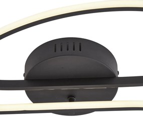 Plafon de design preto 100cm Incl. LED regulável em 3 níveis 2 luzes - Pepe Design