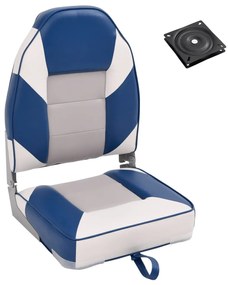 vidaXL 2 pcs conjunto assento de barco dobrável com encosto alto