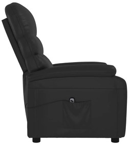 Poltrona reclinável elétrica couro artificial preto