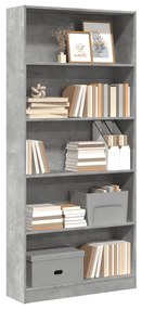 vidaXL Estante 80x24x176 cm derivados de madeira cinzento cimento