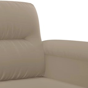 Sofá de 2 lugares 140 cm tecido de microfibra cinza-acastanhado