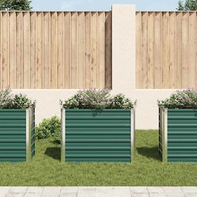 Canteiro elevado de jardim aço galvanizado 100x40x77 cm verde