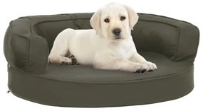 vidaXL Cama para cães ergonómica 60x42cm aspeto linho cinzento-escuro