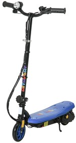 Trotinete Elétrica Dobrável com Velocidade Máx. 12 km/h Motor 120 W Autonomia Máxima 10 km e Farol LED 75x48x93-105 cm Azul