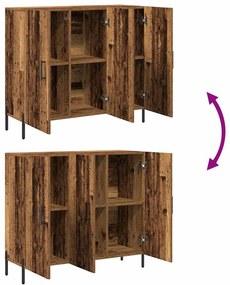 Sideboard vidaXL em Madeira Antiga 90x34x80 cm em Madeira Tecnológica