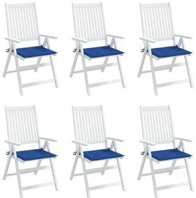 Almofadões p/ cadeiras jardim 6 pcs 40x40x4 cm oxford azul real