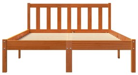 Cama sem colchão 120x190 cm madeira pinho maciça castanho-mel