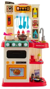 Cozinha para crianças a partir dos 3 anos com 65 acessórios , luzes e sons realistas para crianças 45 x 26 x 79 cm Rosa