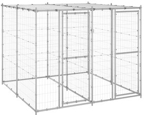 Canil de exterior com telhado 4,84 m² aço galvanizado