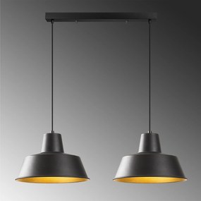 Candeeiro de Teto Saglam – Preto e Dourado – 62 x 30 cm