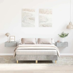 Estrutura de cama sem colchão 135x190 cm cinza cimento