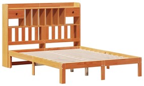 Cama com estante sem colchão 140x190 cm pinho maciço