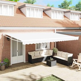 Toldo Retrátil Manual vidaXL Branco 500x300 cm