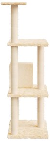 Árvore para gatos c/ postes arranhadores sisal 119 cm cor creme