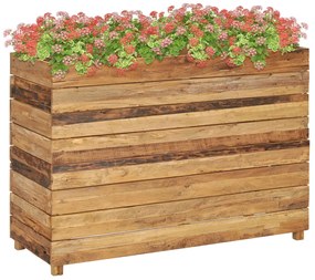 vidaXL Vaso/floreira 100x40x72 cm madeira de teca reciclada e aço