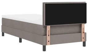 Camas Box Spring com Colchão Taupe 80x200 cm em Tecido