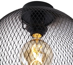 Candeeiro de tecto moderno preto 30cm - MESH BALL Moderno