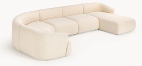 Sofá de canto comprido modular XL em bouclé Sofia
