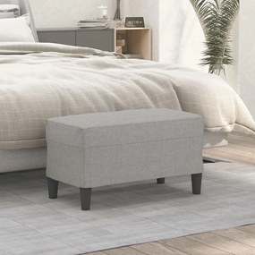 Banco 70x35x41 cm tecido cinzento-claro