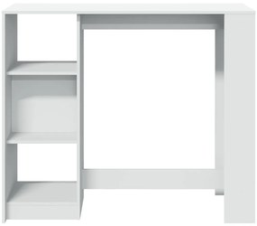Mesa de bar com prateleiras derivados de madeira branco