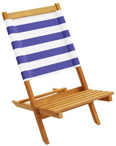 Cadeiras de jardim dobráveis 8 pcs tecido/madeira azul e branco