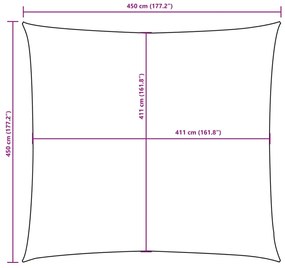 Para-sol estilo vela tecido oxford quadrado 4,5x4,5 m vermelho