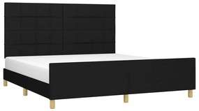 Estrutura de cama sem colchão 160x200 cm tecido preto