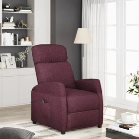 vidaXL Poltrona elevatória tecido roxo