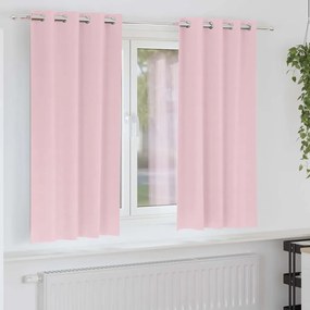 vidaXL Cortinas com cortinas 2 pcs Rosa Bebê 175 x 140 cm Poliéster