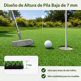 Rolo de Relva Artificial 5x1 m (5 m²) para Interior e Exterior Altura do pelo: 20 mm, Aspeto Realista, Verde