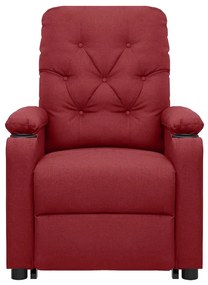 Poltrona elevatória de massagens tecido vermelho tinto