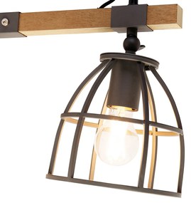 LED Candeeiro de parede inteligente cinzento escuro com madeira ajustável incl. Wifi A60 - Arthur Industrial