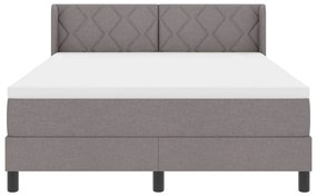 Cama Box com Colchão em Taupe - 160 x 200 cm em Tecido