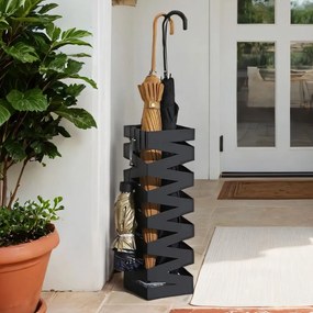 Suporte para guarda-chuvas quadrado 15,5 x 15,5 x 49 cm preto