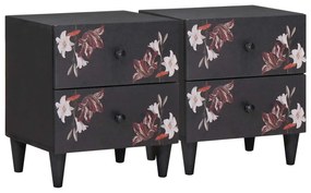 vidaXL Mesa-de-cabeceira com gaveta 2 pcs Castanho 40 x 33,5 x 46 cm