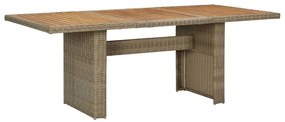 vidaXL Mesa de jantar jardim 200x100x74 cm vime PE castanho