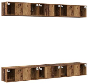 Conjunto de móvel de TV 6 pcs Madeira antiga 60 x 30 x 35 cm