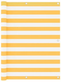 Tela de varanda 120x500 cm tecido Oxford branco e amarelo