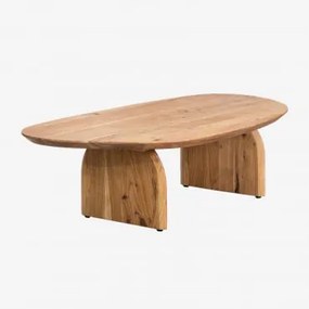 Mesa De Centro Em Madeira De Acácia Bedum (135x80 Cm) Madeira Natural - Sklum